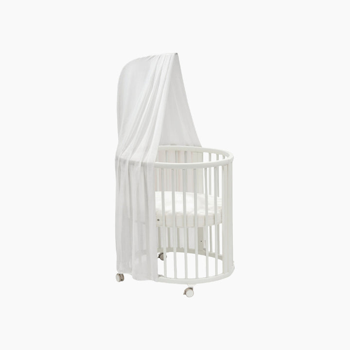Stokke Sleepi Canopy with pleated detailing and transparent light fabric