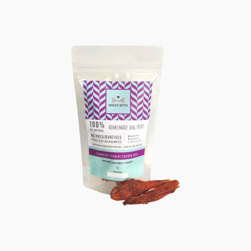Doggy Bites Strawberry Crunchy Chicken Dog Treats