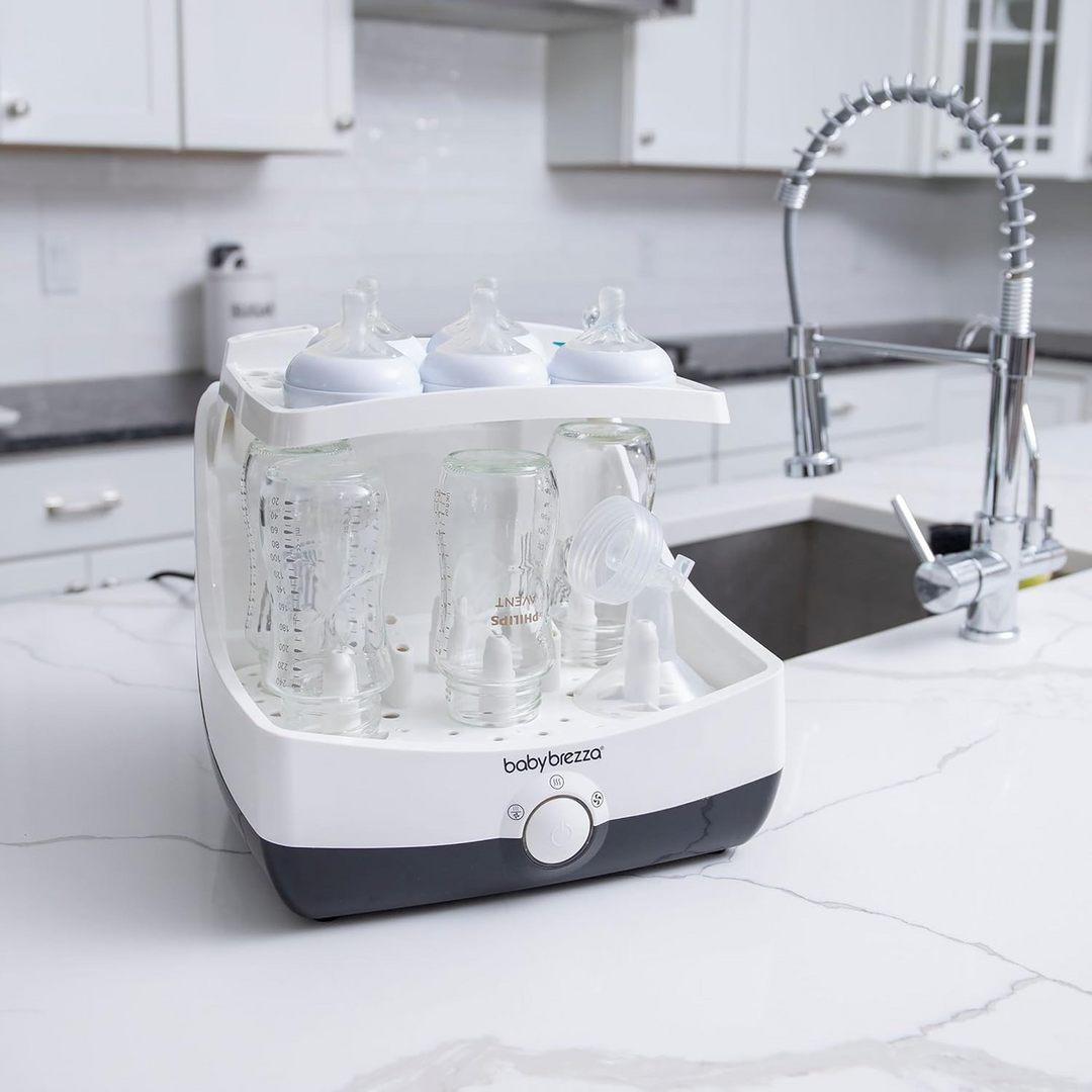 Baby Brezza sterilizer dryer using natural steam