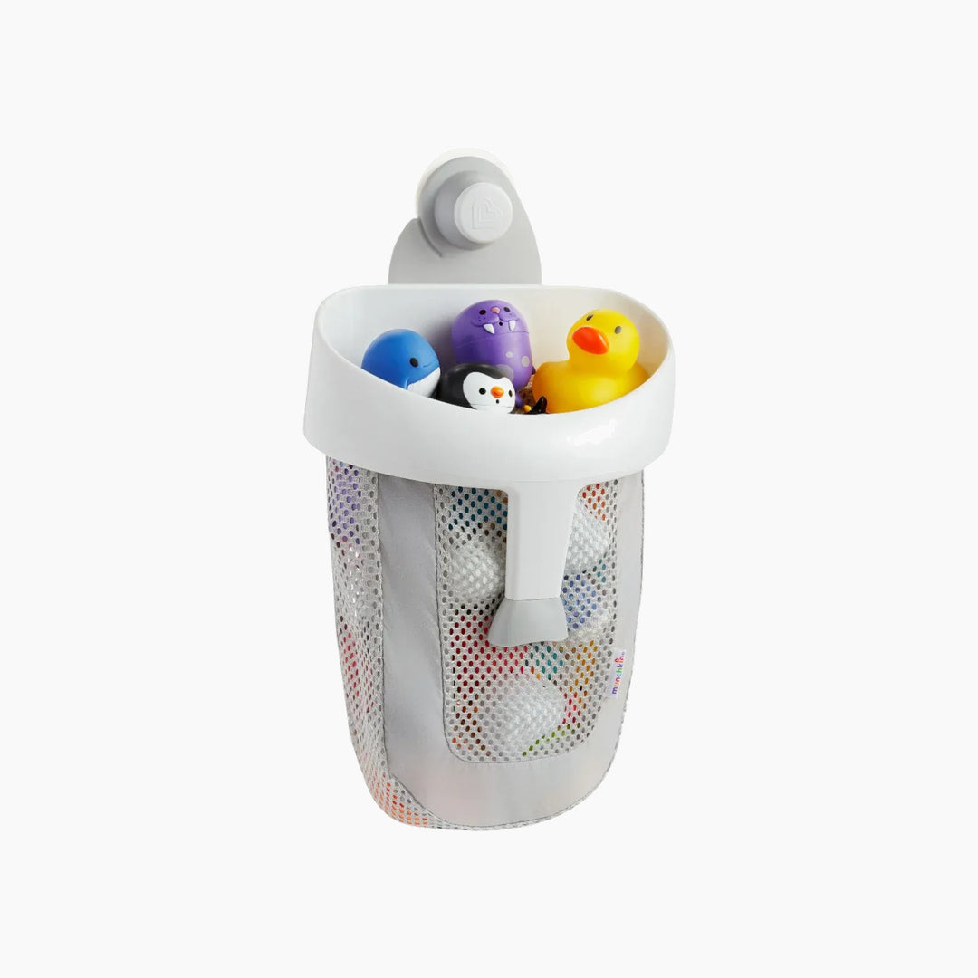Munchkin Super Scoop baby bath toy organiser with Push-Lock suction cup