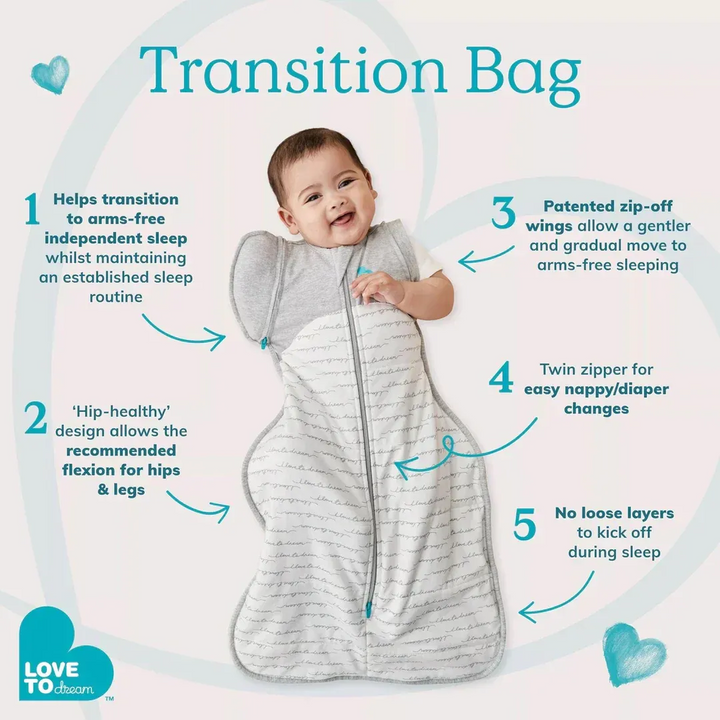 Love To Dream Swaddle Up™ Original Transition Bag 1.0 Tog Cloud Bunnies Medium