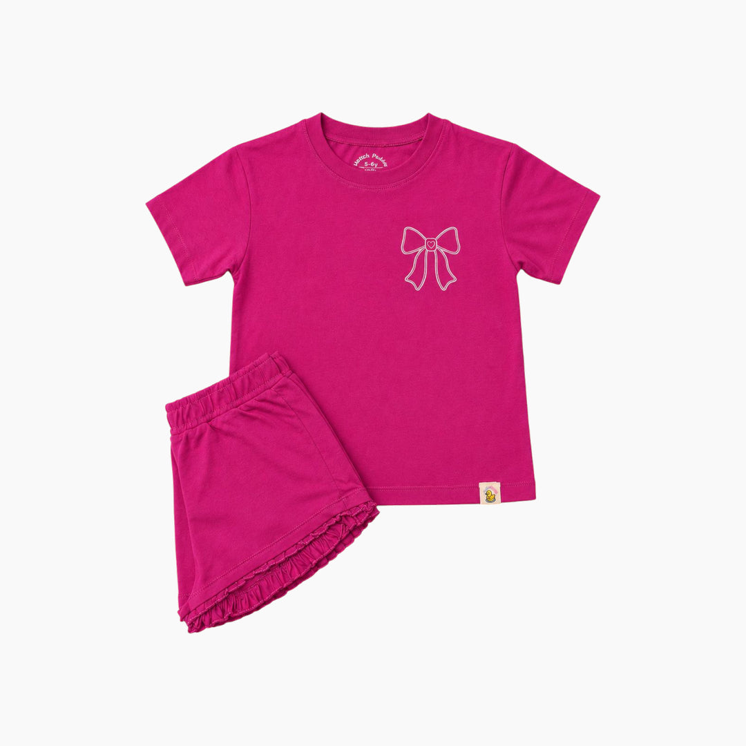 Patch &amp; Puddle Little Sweet bow set in size 7-8