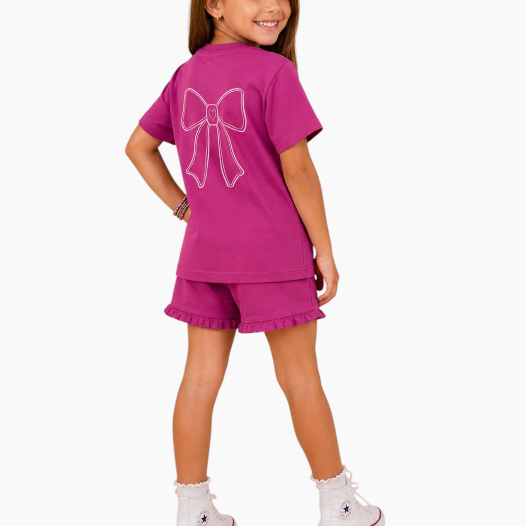 Patch &amp; Puddle Little Sweet bow set in premium Single Sorona fabric