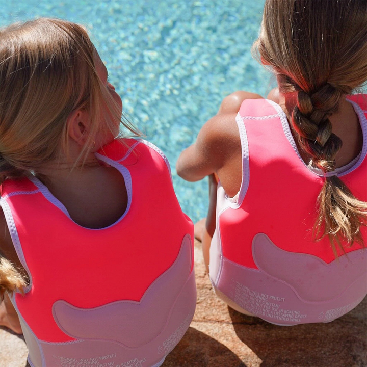 SunnyLife Melody the Mermaid neon strawberry swim vest