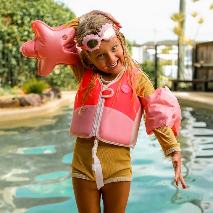 SunnyLife Melody the Mermaid neon strawberry swim vest