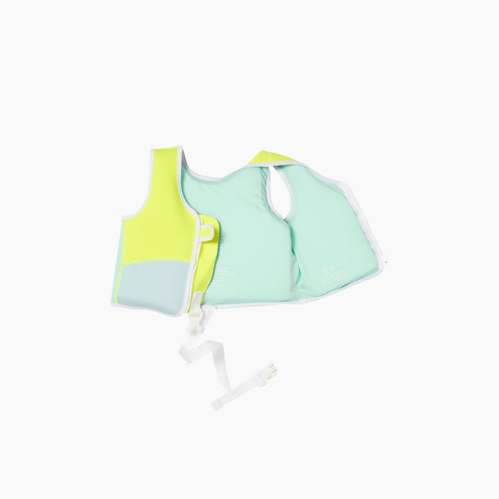SunnyLife Salty the Shark Aqua Neon Yellow swim vest for 1-2 years