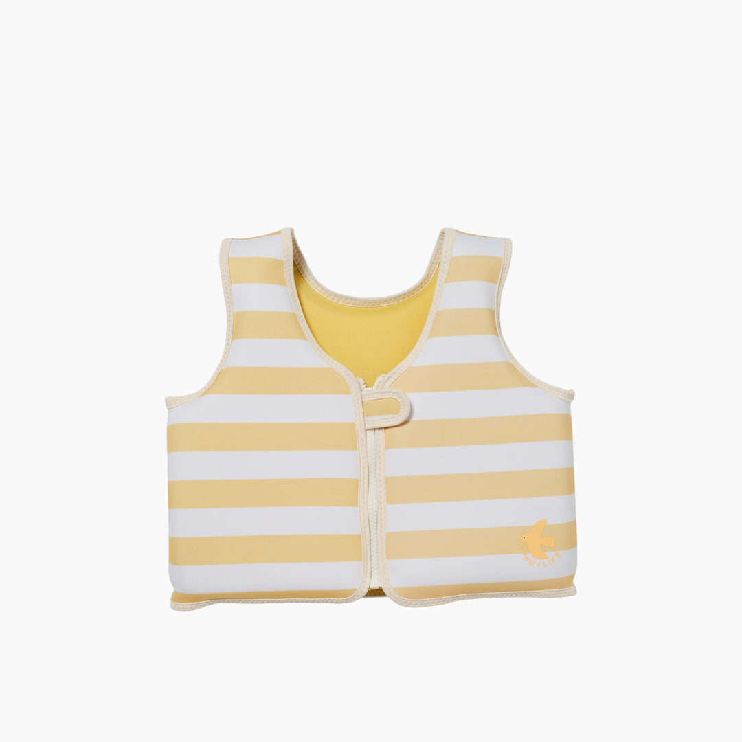 SunnyLife swim vest for 3-6 year olds with mustard stripe pattern