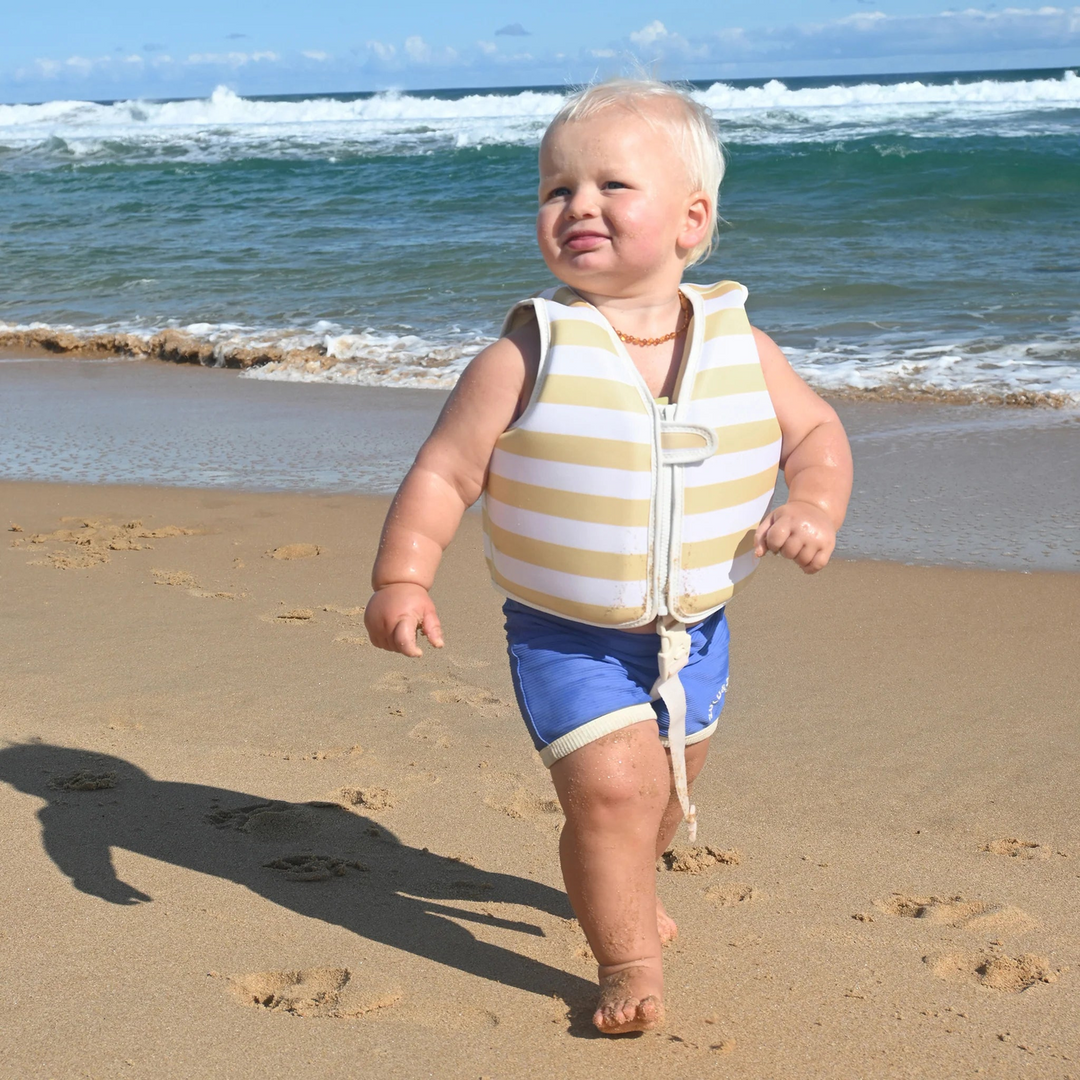 SunnyLife Swim Vest in mustard stripe