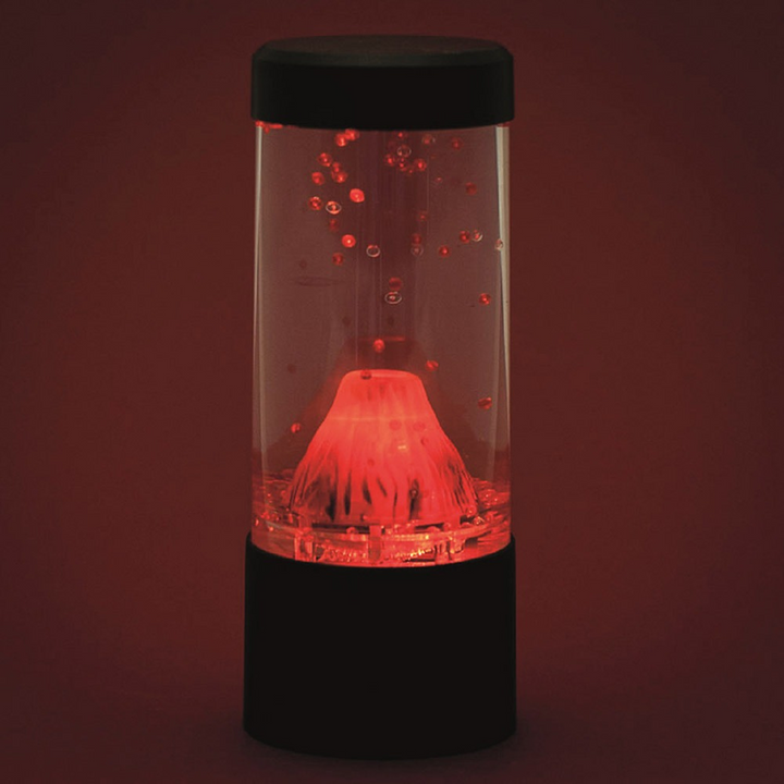 RED5 Round Volcano Lamp with swirling red beads