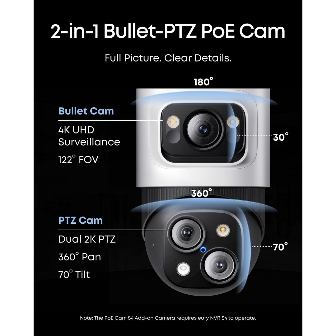 Eufy PoE Bullet-PTZ Cam S4