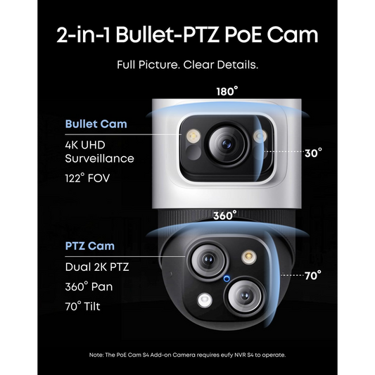 كاميرا Eufy PoE Bullet-PTZ S4
