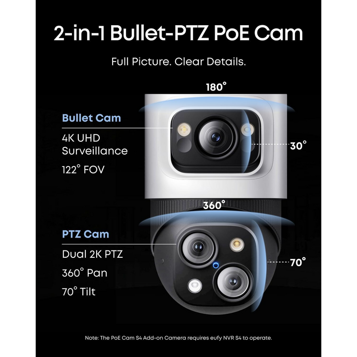 Eufy PoE Bullet-PTZ Cam S4