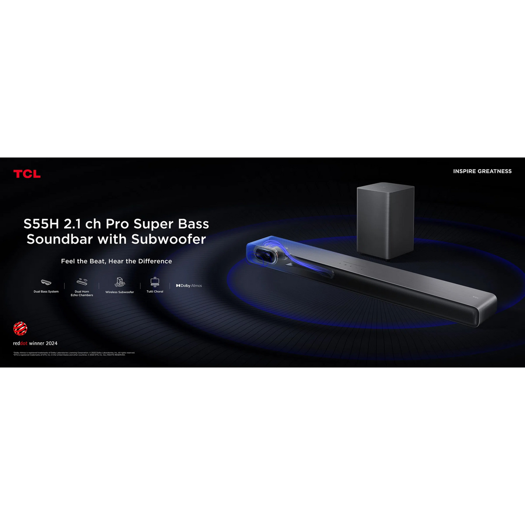 TCL S55H 2.1ch Pro Super Bass Soundbar