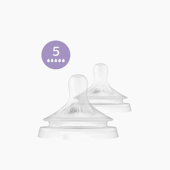 Avent Natural Teat fast flow 5 hole silicone nipple