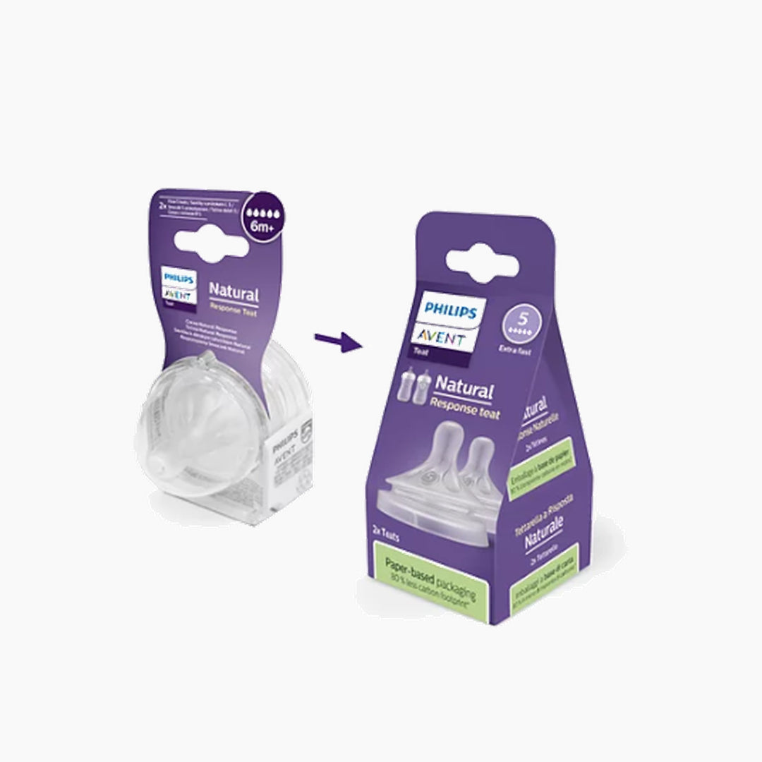 Avent Natural Teat fast flow 5 hole silicone nipple