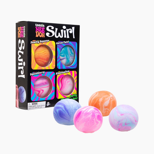 NeeDoh Teenie Swirl, Satisfying Sensory Toy 4 Pack Colors
