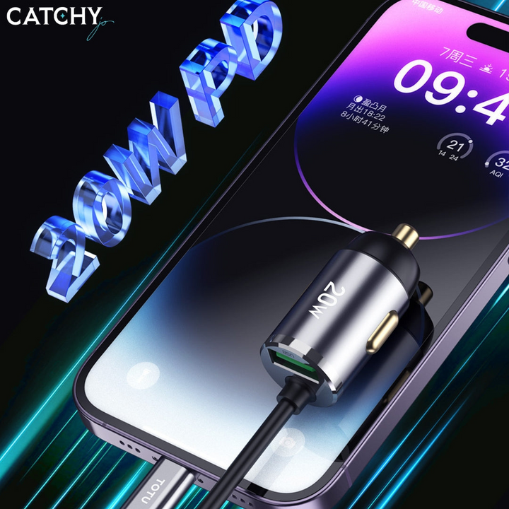 TOTU DCCPD-012 Series fast car charger with built-in Lightning cable