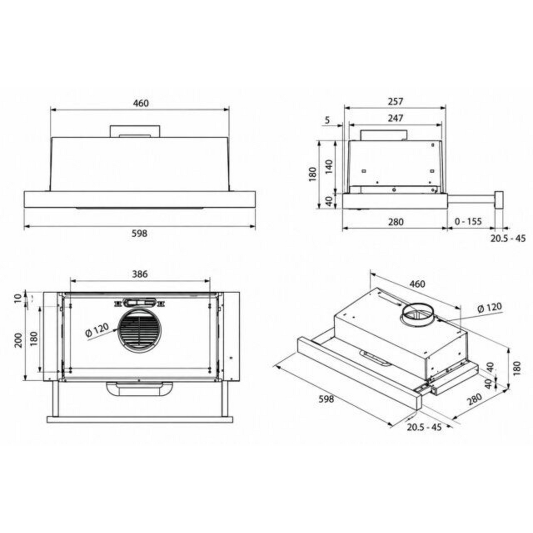 Turbo Air 90cm Wall-Mounted Hood