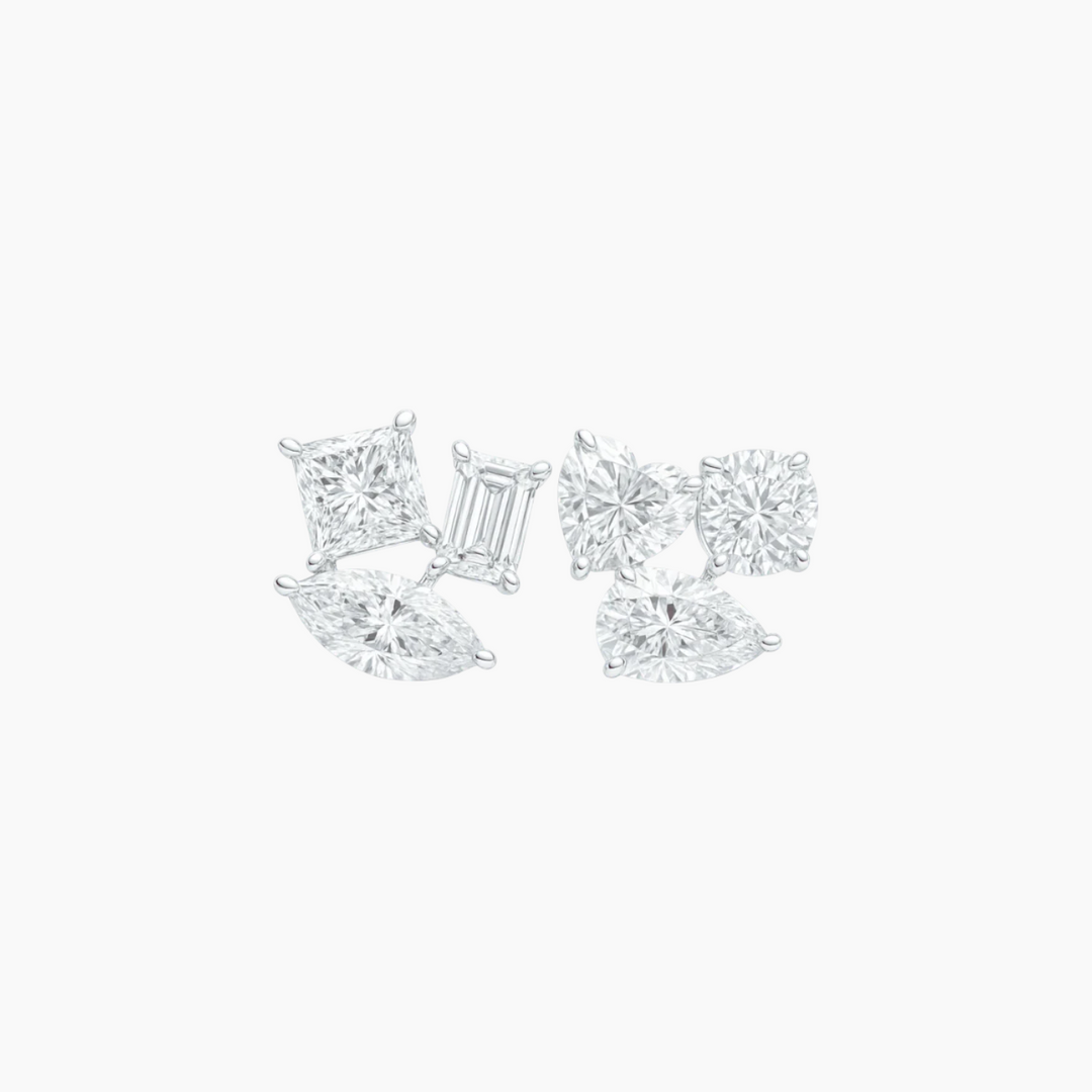 Illumine Gold The Asymmetry Studs Earrings