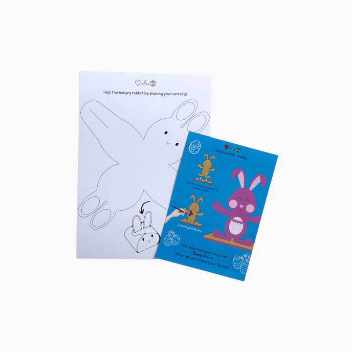 Orenda Tribe Easter Arts &amp; Crafts Box with DIY recycled wooden bunny and paints