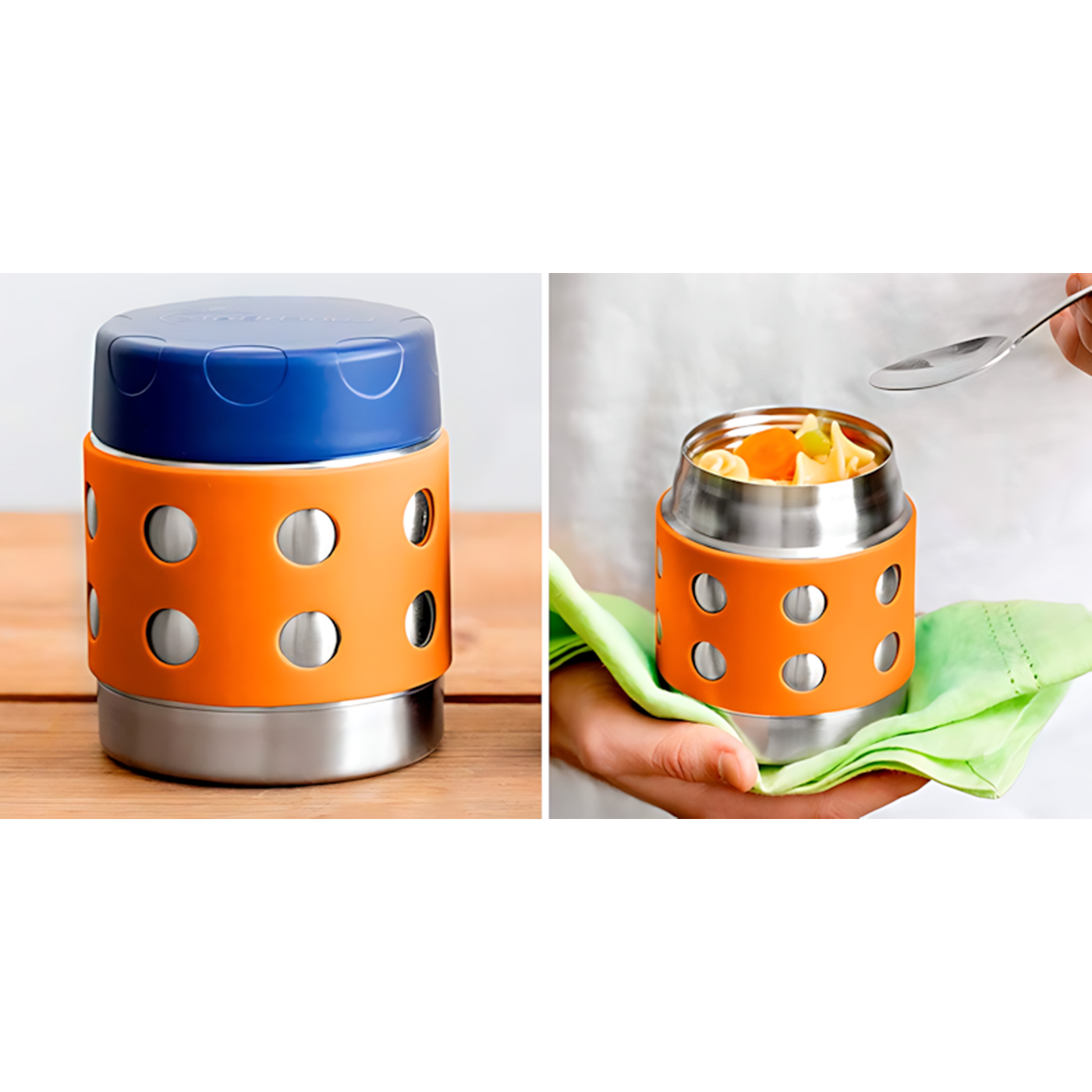 Lunchbots Thermal 8Oz Orange,Navy Lunchbots Thermal 8Oz Orange,Navy