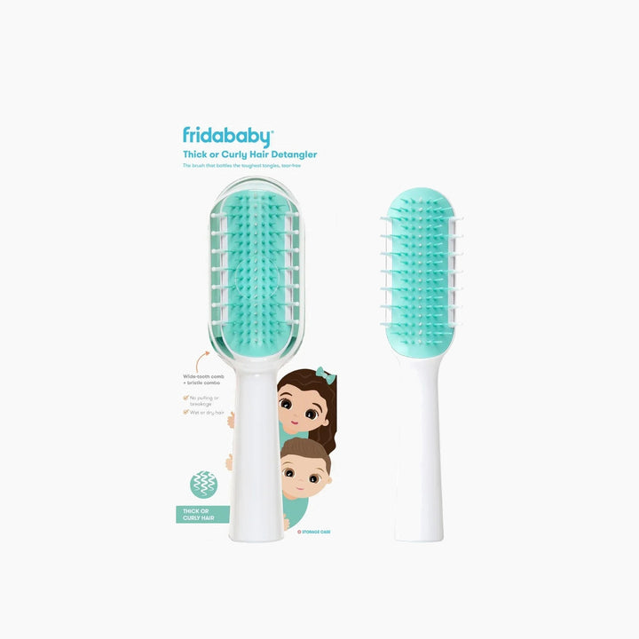 FridaBaby Thick Or Curly Hair Detangler with wide-tooth comb and bristles