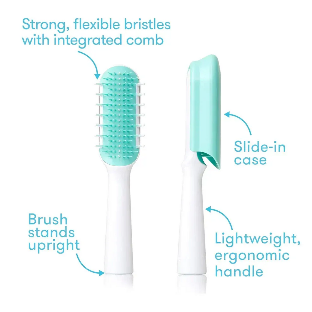FridaBaby Thick Or Curly Hair Detangler with wide-tooth comb and bristles