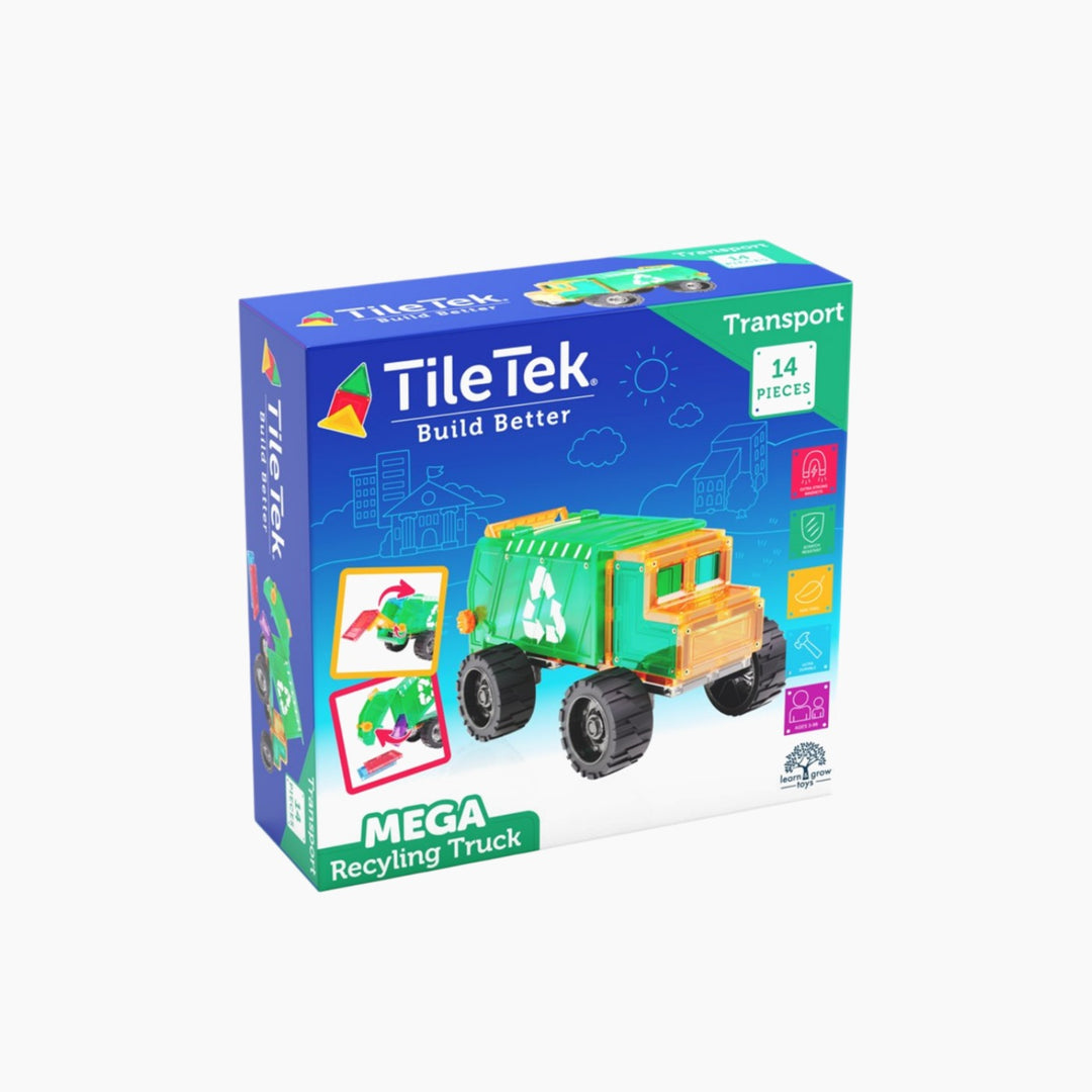 Tiletek Magnetic Tiles 14 Pcs Mega Recycling Truck
