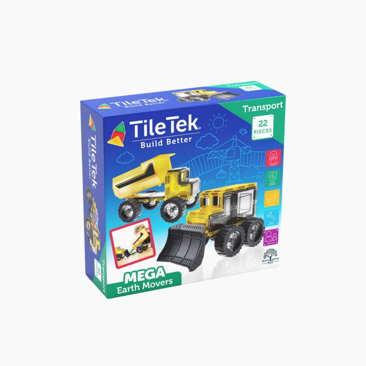 Tiletek Magnetic Tiles 22 Pcs Mega Movers Pack