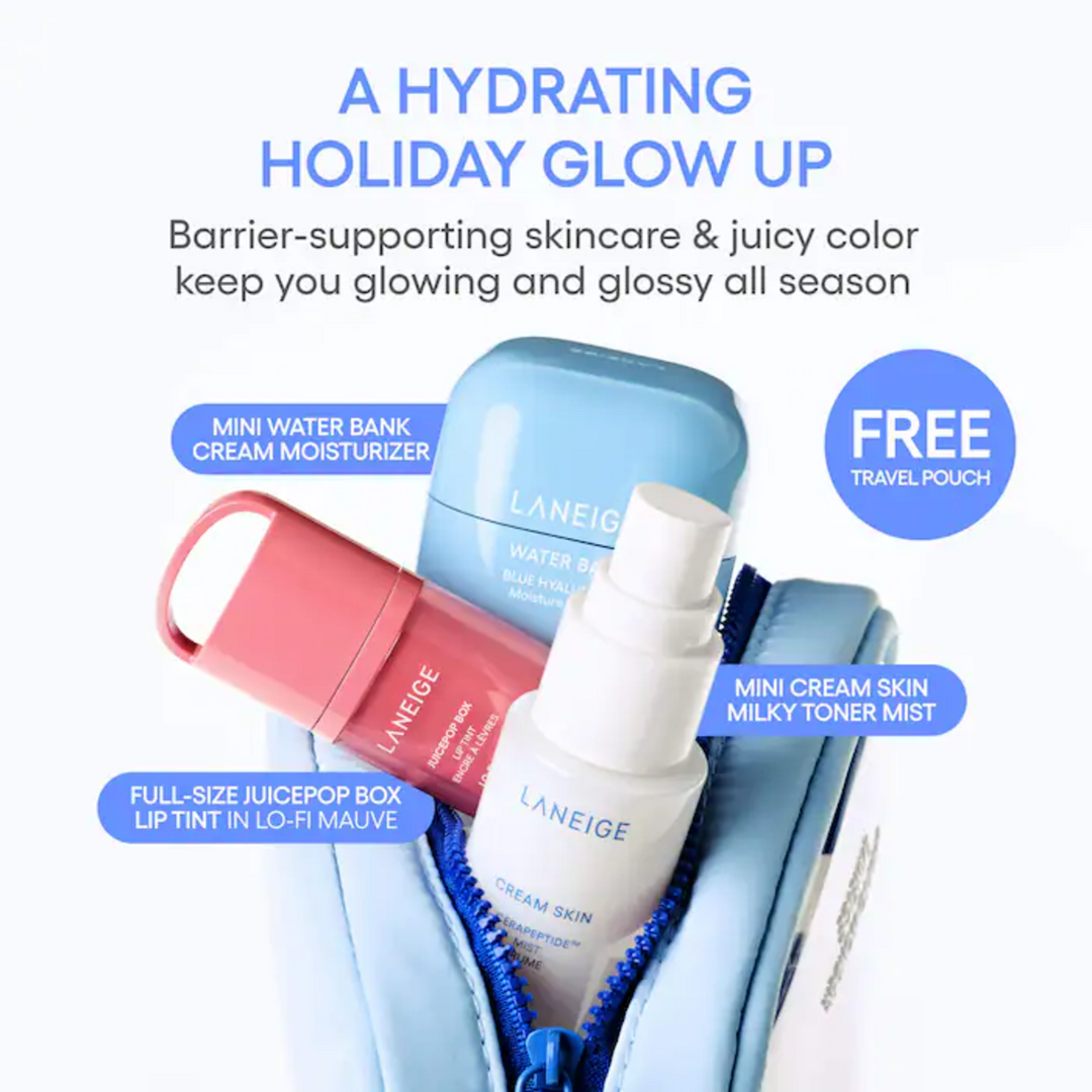 Laneige Tint &amp; Glow Mini Korean Skincare &amp; Juicepop Box Lip Tint Gift Set
