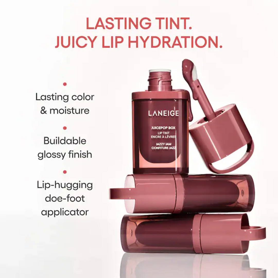 Laneige Tint &amp; Glow Mini Korean Skincare &amp; Juicepop Box Lip Tint Gift Set