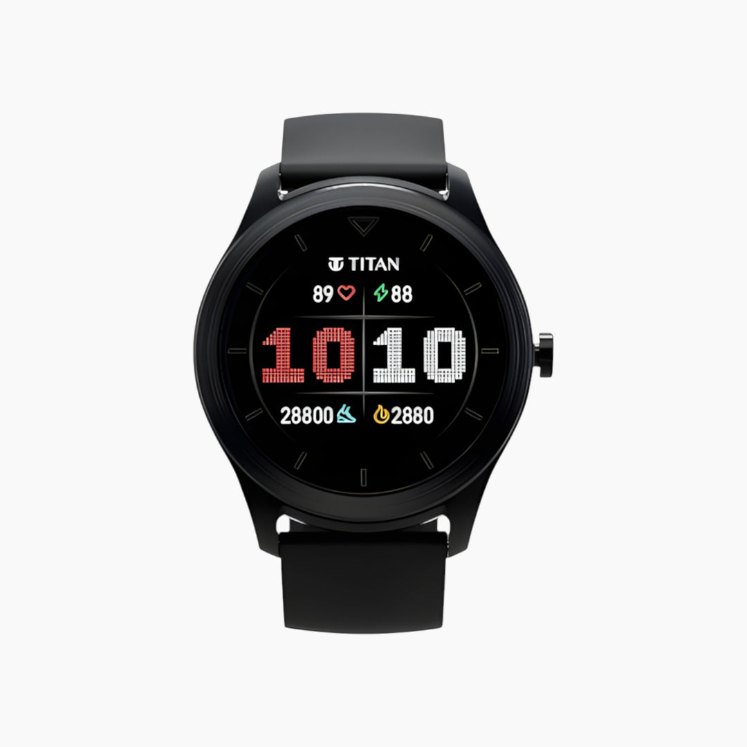 Casio Titan Smart Touch Screen Unisex Watch with Black Dial Silicone Strap