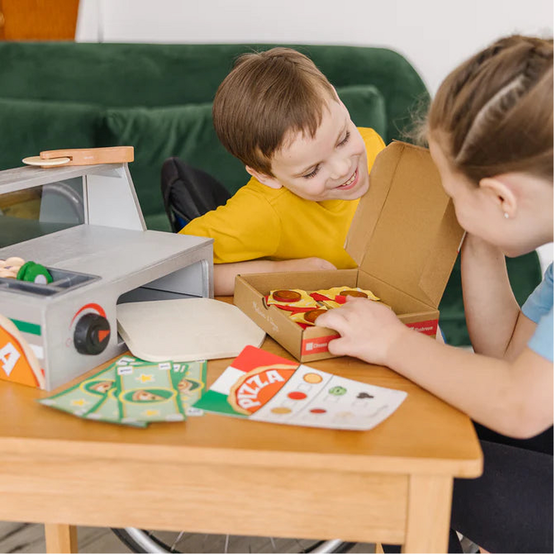 Melissa &amp; Doug Top &amp; Bake Pizza Counter - Wooden Play Food