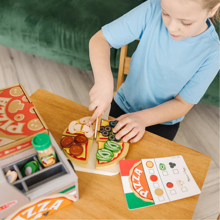 Melissa &amp; Doug Top &amp; Bake Pizza Counter - Wooden Play Food