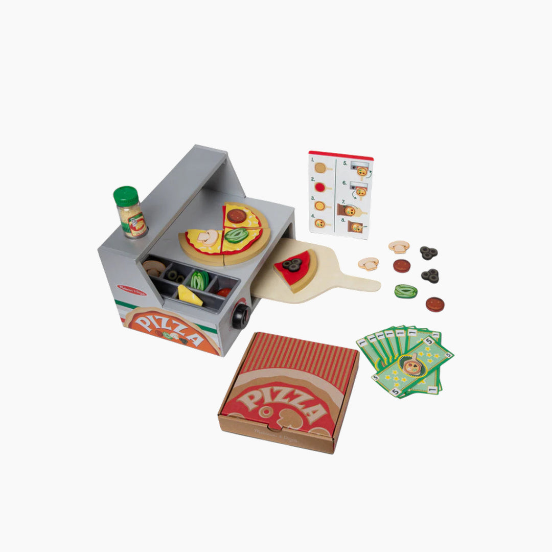 Melissa &amp; Doug Top &amp; Bake Pizza Counter - Wooden Play Food
