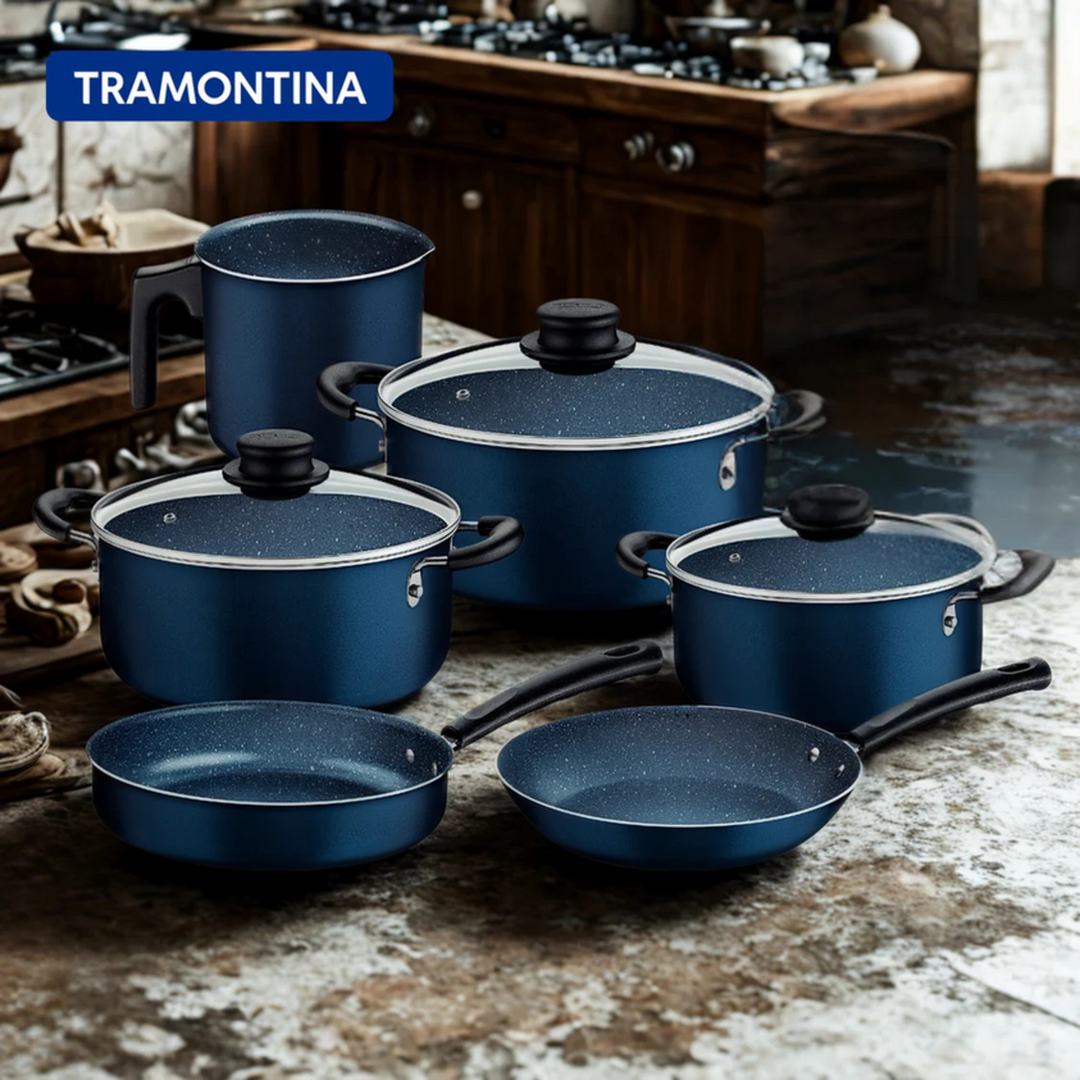 Tramontina 9-Piece Cookware Set Blue