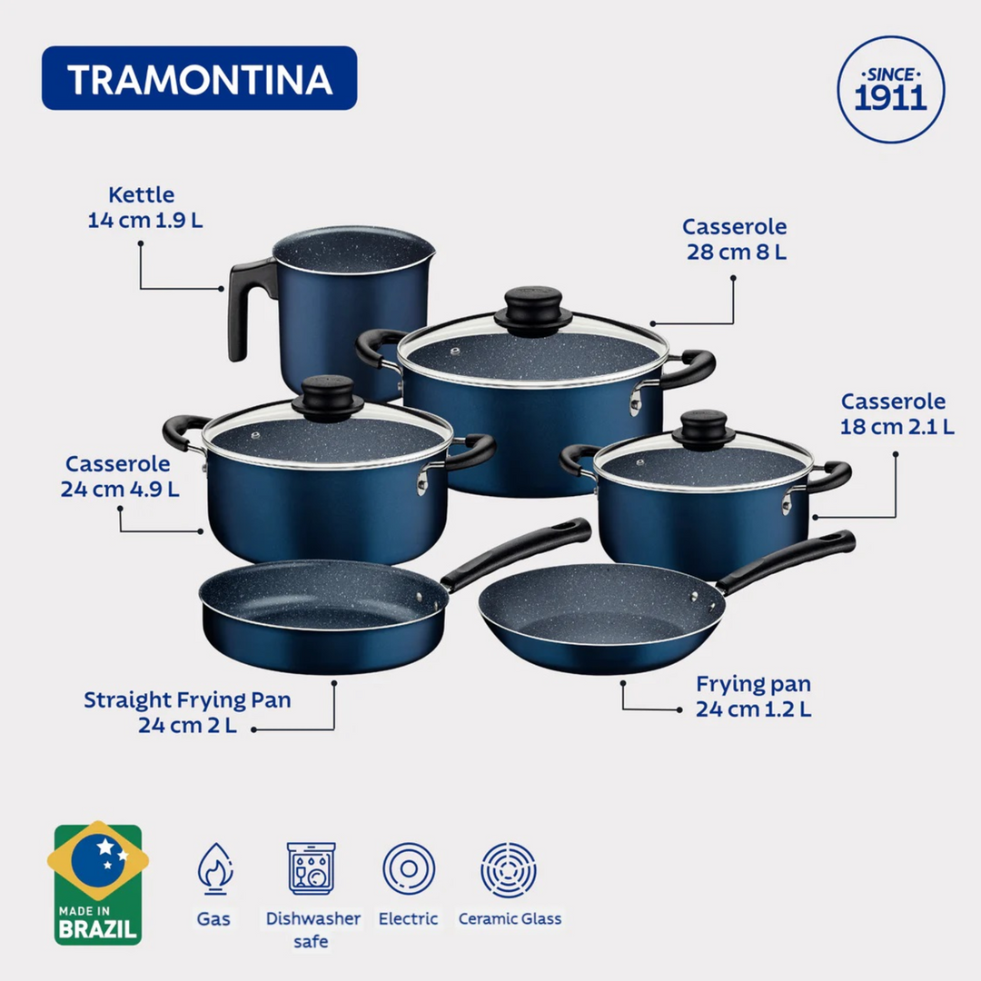 Tramontina 9-Piece Cookware Set Blue