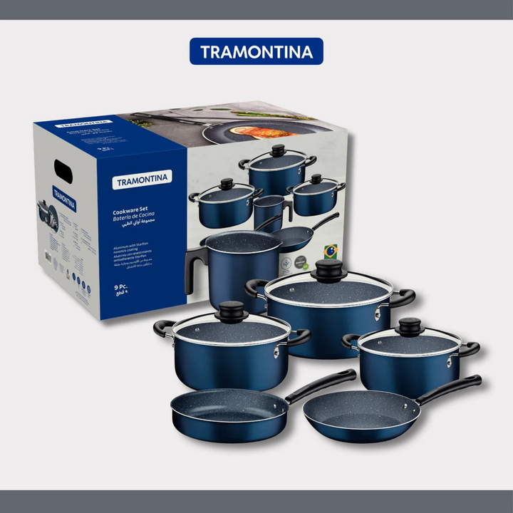 Tramontina 9-Piece Cookware Set Blue