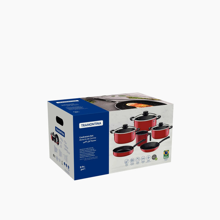 Tramontina 9-Piece Cookware Set Red