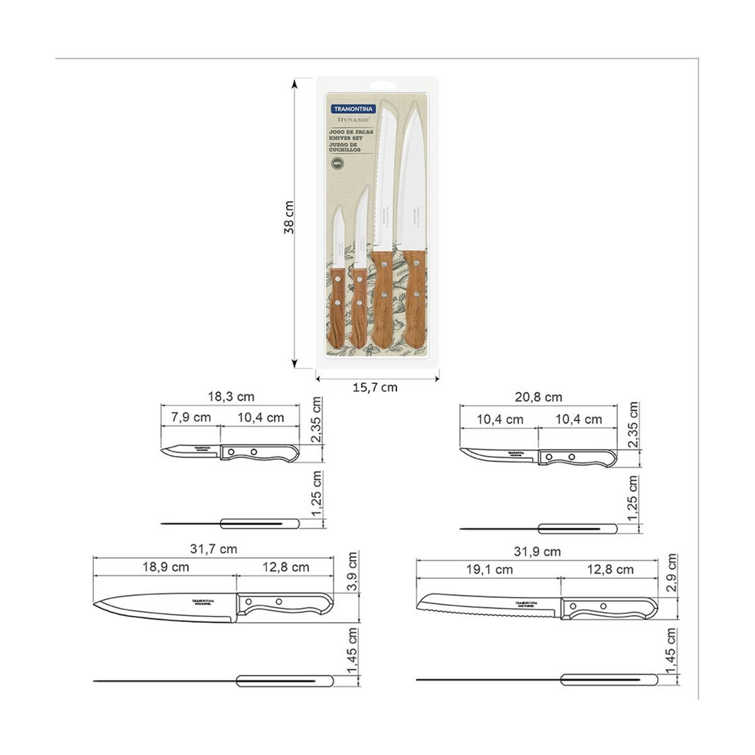 Tramontina Dynamic 4-Piece Knife Set