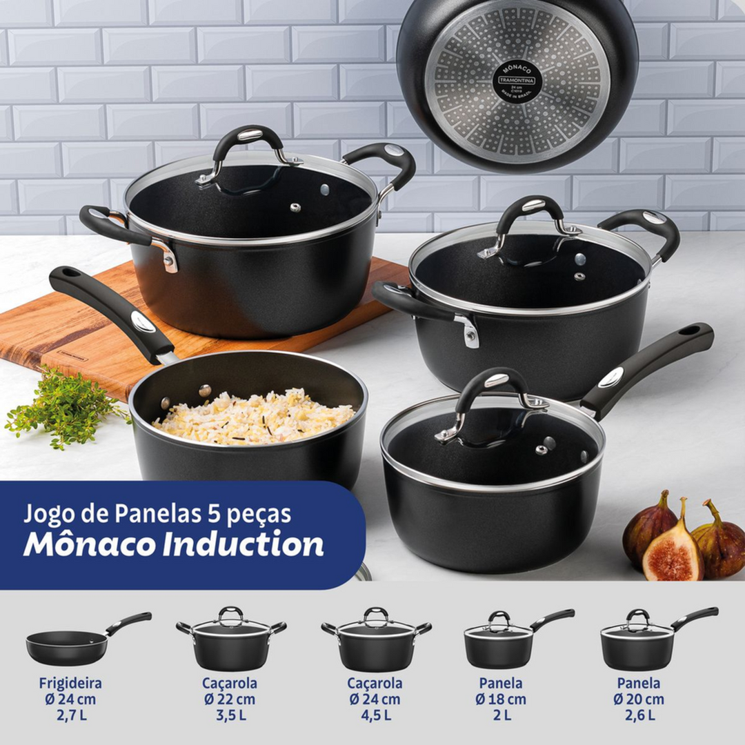 Tramontina Mônaco 9-Piece Induction Cookware Set