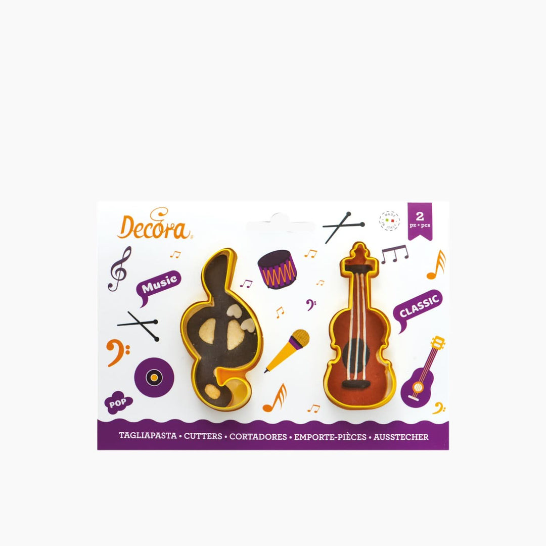 Decora Treble Clef and Violin Cookie Cutters - HUNA