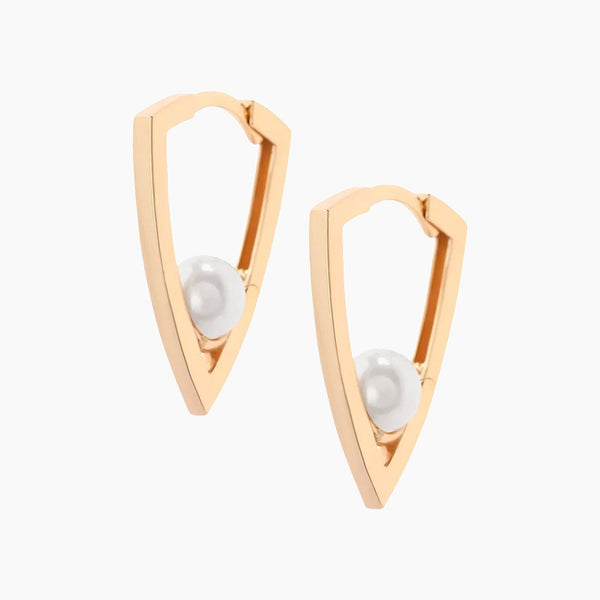 Joy Jewels Triangle Pearl Hoops