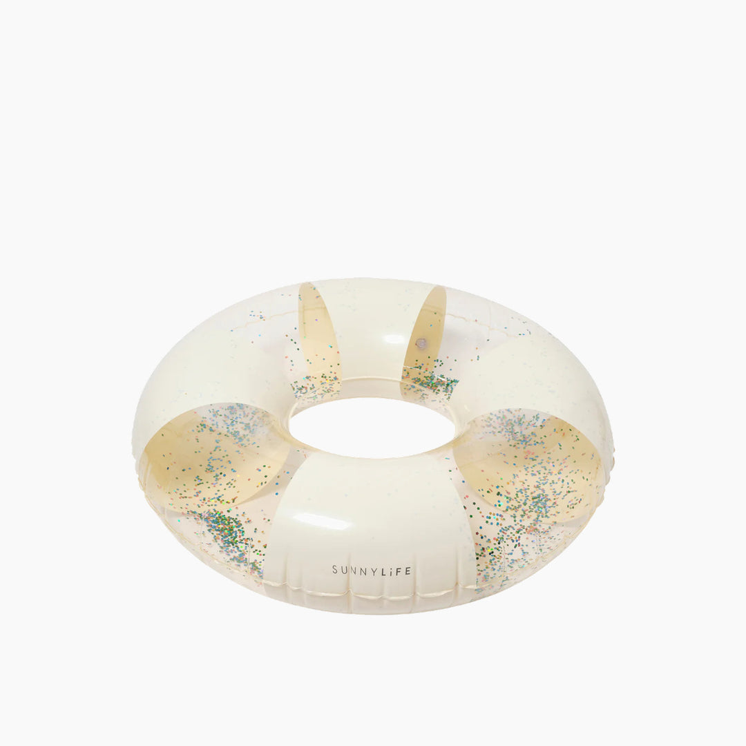 SunnyLife Cotton Candy Glitter Stripe pool ring