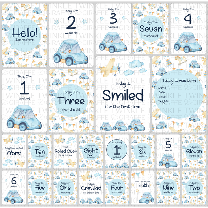 Twinkle &amp; Giraffe Milestone Cards Set of 25