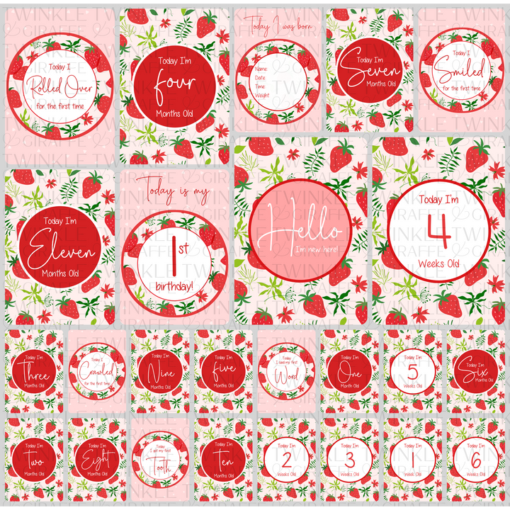 Twinkle &amp; Giraffe Milestone Cards Set of 25