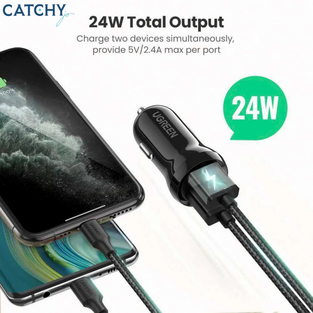 UGREEN 50875 Double USB Car Charger (24W)