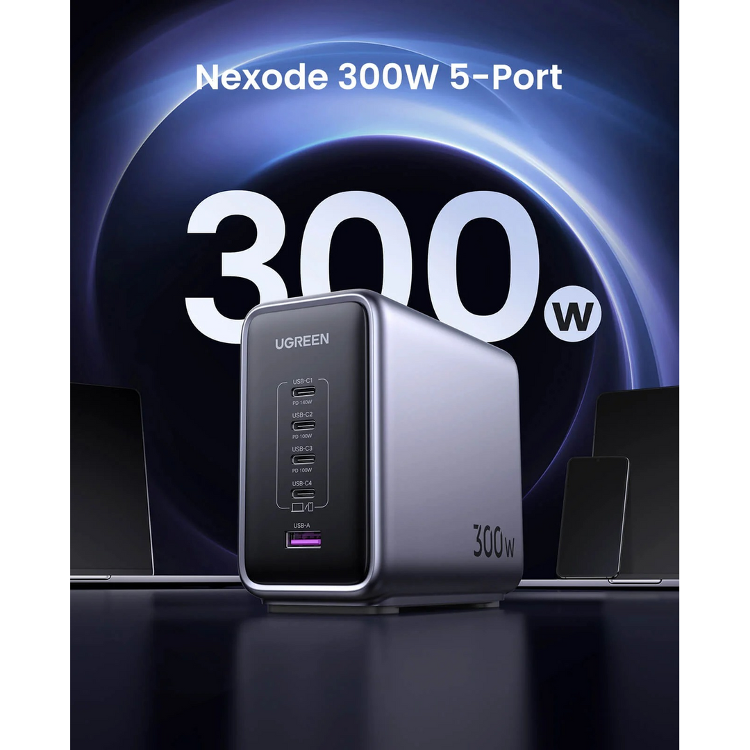 UGREEN Nexode GaN 300W 5-port USB-C wall charger