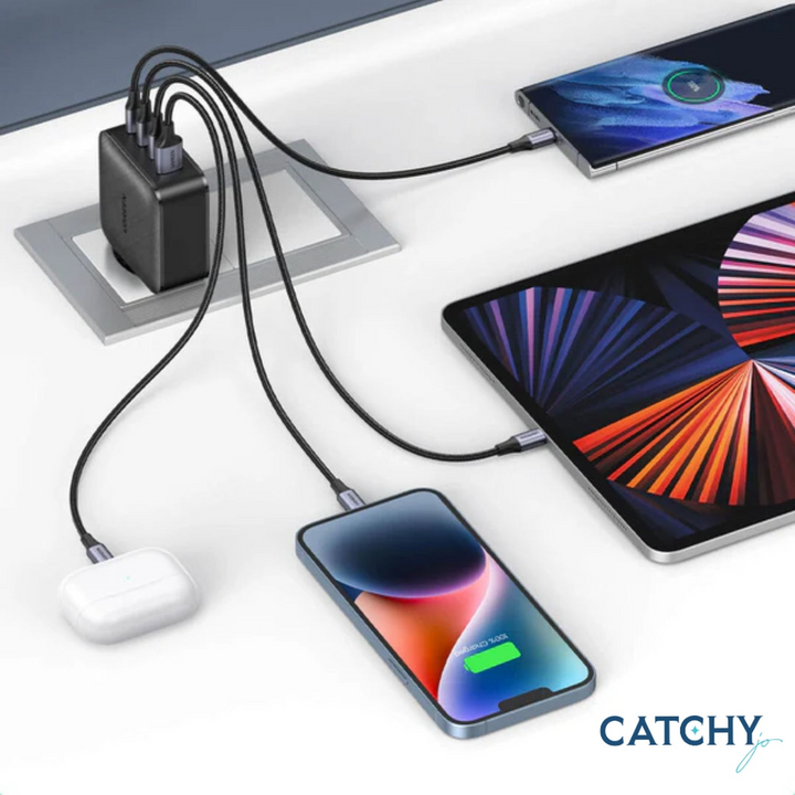UGREEN 65W USB-C charging adapter with 3 USB-C and 1 USB-A ports