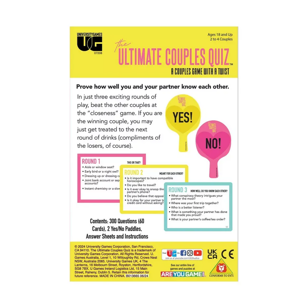 The Ultimate Couple Quiz Board Game